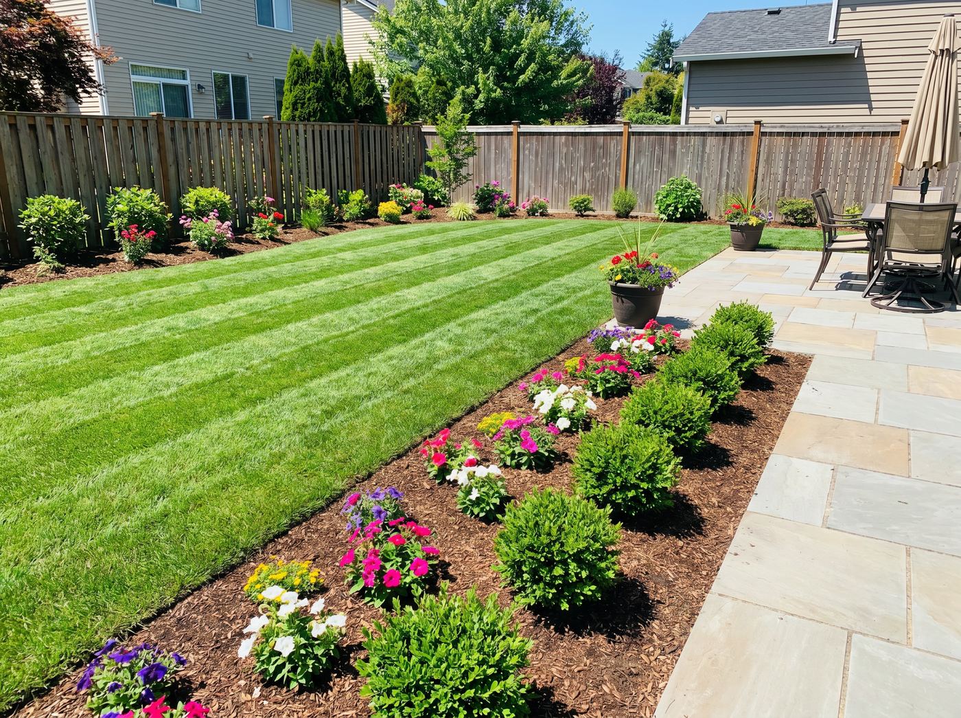 Backyard after landscaping