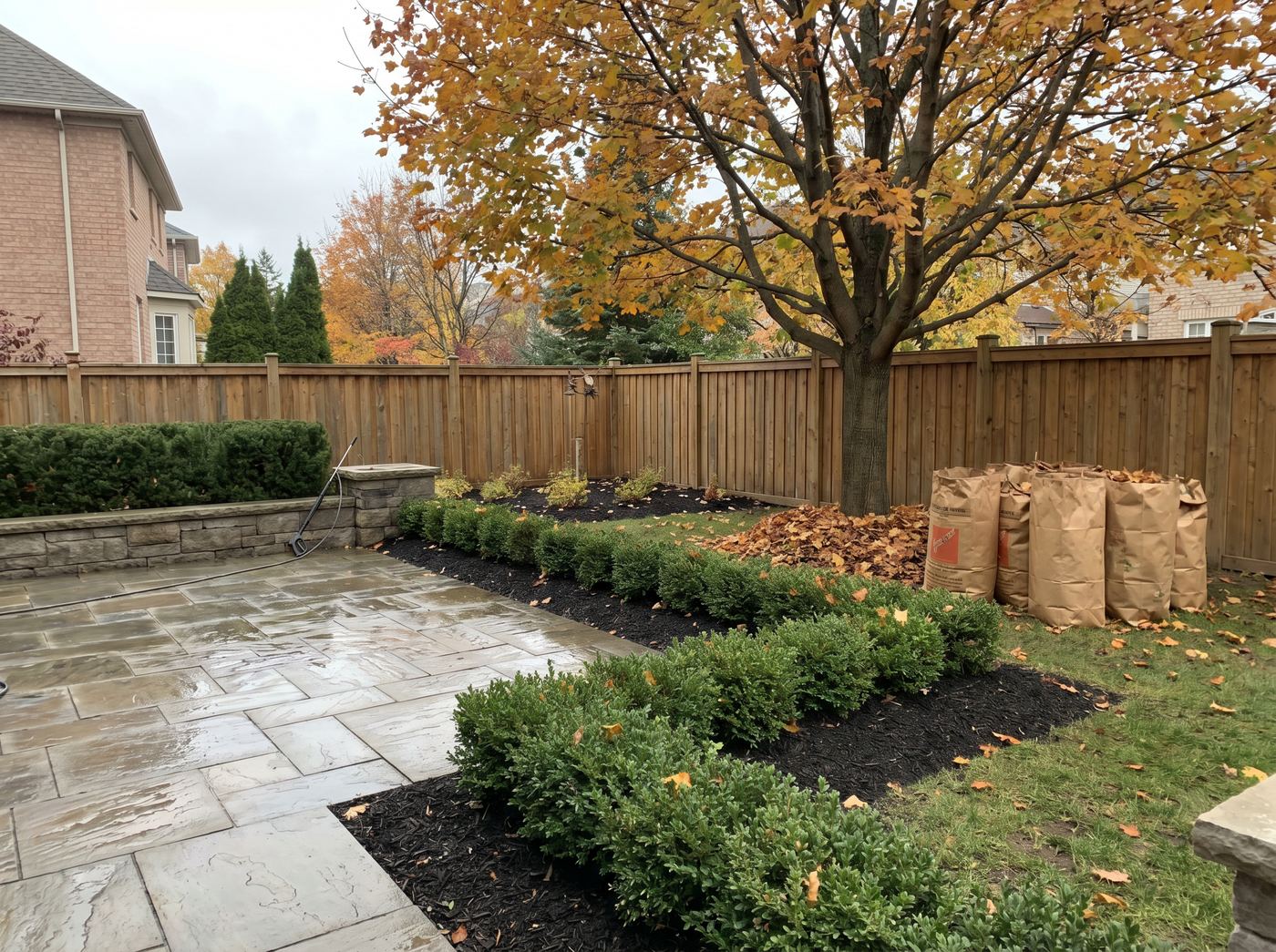 Seasonal landscaping cleanup service